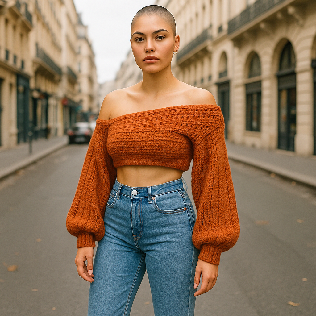 π Boho Babe: Handmade Crochet Crop Top w/ Puffer Sleeves π