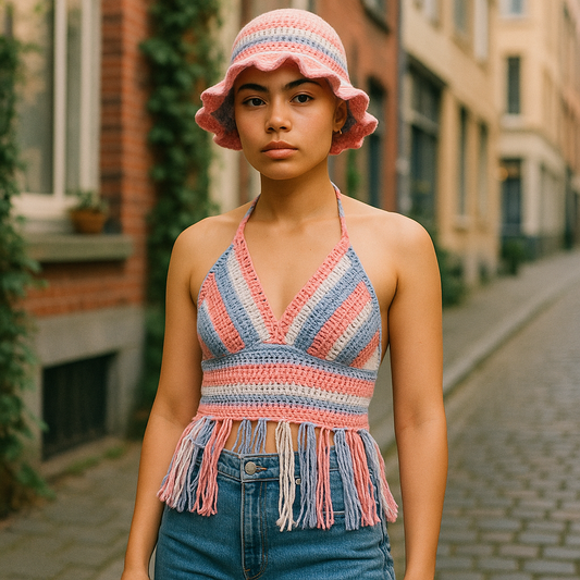 🌸 Pink & Perfect Crochet Set: Flirty, Fun, and Effortlessly Cool!